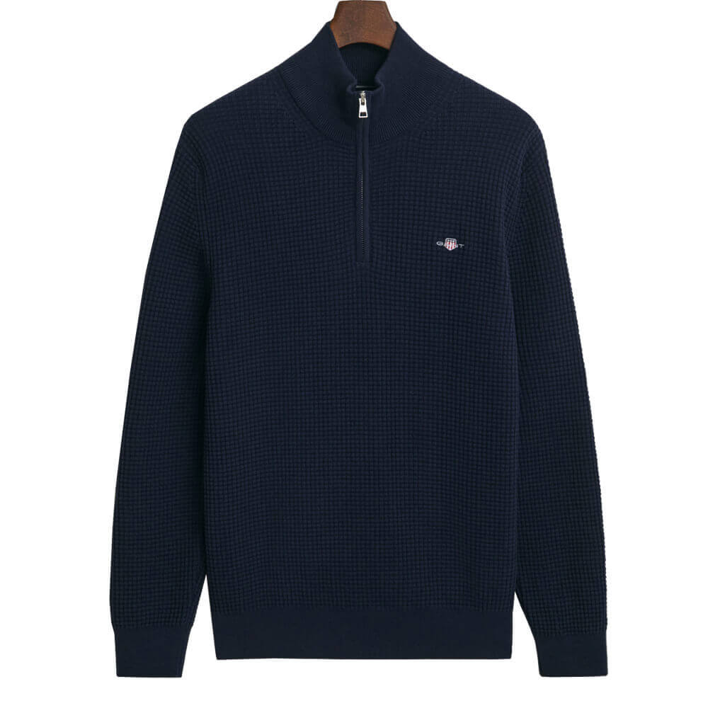 GANT Textured Cotton Half Zip-Sweater